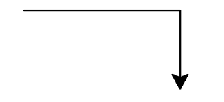 Une ligne horizontale vers la droite avec au bout une ligne verticale vers le bas